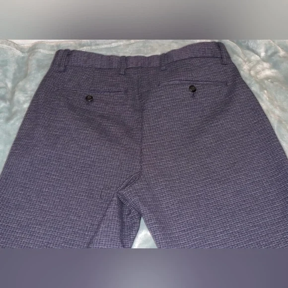 Banana Republic Women’s Slim-Tapered Cropped Pants Blue Micro Check 30 NWT - Picture 10 of 10
